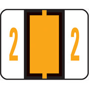 Smead End-Tab Bar Style Numeric Color-Coded Labels, 2-Light Orange