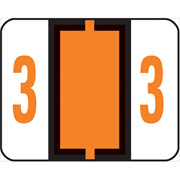 Smead End-Tab Bar Style Numeric Color-Coded Labels, 3-Dark Orange
