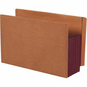 Smead Extra Wide End Tab File Pockets, Letter, 5 1/4" Expansion, Brown, 10/Box