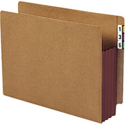 Smead Extra-Wide End-Tab File Pockets, Letter Size, 3 1/2" Expansion, 10/Box