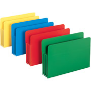 Smead Poly File Pockets, 3 1/2" Expansion, Legal Size, Assorted, 4/Pack