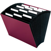 Smead Premium Open Top 12-Pocket Expanding File, Insertable Tab, Maroon Linen, 12x10, Each