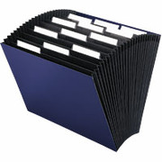 Smead Premium Open Top 12-Pocket Expanding File, Insertable Tab, Navy Linen, 12x10, Each