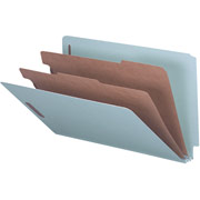 Smead Pressboard End Tab Classification Folders, Legal, 2 Partitions, Blue, 10/Box