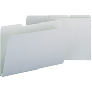 Smead Pressboard File Folders, 3 Tab, Legal, Gray/Green, 1" Expansion, 25/Box