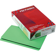 Smead Reinforced Colored File Folders, Legal, Single Tab, Green, 100/Box