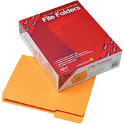 Smead Reinforced Colored File Folders, Letter, 3 Tab, Goldenrod, 100/Box