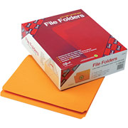 Smead Reinforced Colored File Folders, Letter, Single Tab, Goldenrod, 100/Box