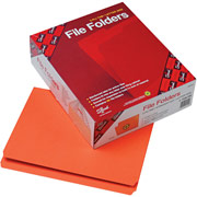 Smead Reinforced Colored File Folders, Letter, Single Tab, Orange, 100/Box