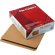 Smead Reinforced Kraft File Folders, Letter, Single Tab, 100/Box