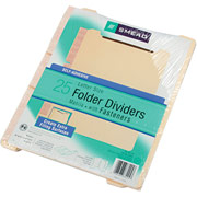 Smead Self-Adhesive Folder Dividers w/ Fasteners, 25/Box