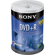 Sony 100/Pack 4.7GB DVD+R, Spindle