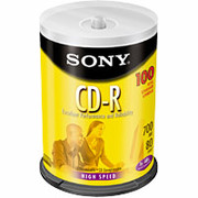 Sony 100/Pack 700MB CD-R, Spindle