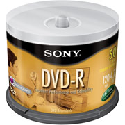 Sony 50/Pack 4.7GB DVD-R, Spindle