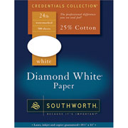 Southworth Diamond White Paper, 24 lb., 8 1/2" x 11", White