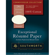 Southworth Exceptional Resume Paper, 24 lb., 8 1/2" x 11", Ivory