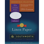 Southworth Fine Linen Paper, 32 lb., 8 1/2" x 11", White
