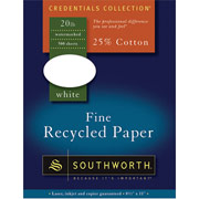 Southworth Fine  Recycled  Paper,  8 1/2" x 11", White