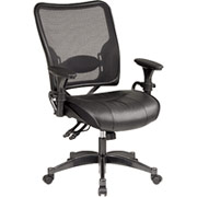 Space Professional Ergonomic Air Grid Chair with Black Leather Seat