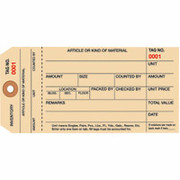 Staples 1 Part Stub Style Numbered Inventory Tags: 4,000-4,999