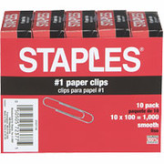 Staples #1 Size Paper Clips, Nonskid