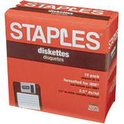 Staples 10/Pack 1.44MB Floppy Diskettes, PC Formatted