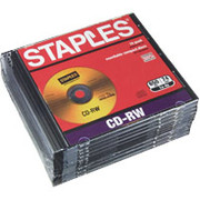 Staples 10/Pack 700MB CD-RW, Slim Jewel Cases