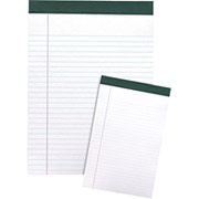 Staples 100% Recycled, 8-1/2" x 11-3/4", White, Writing Pads, Wide Ruled
