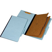 Staples 100% Recycled Classification Folders, Legal, 2 Partitions, Blue, Each