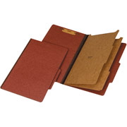 Staples 100% Recycled Classification Folders, Legal, 2 Partitions, Red, Each
