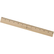 Staples 12" Wood Ruler, Flat Edge