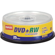 Staples 25/Pack 4.7GB DVD+RW, Spindle