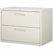 Staples 36" Wide Lateral File/Storage Cabinet, 2-Drawer, Putty