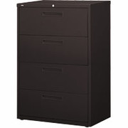 Staples 36" Wide Lateral File/Storage Cabinet, 4-Drawer Black