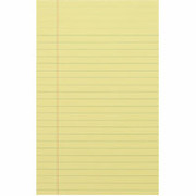 Staples, 5" x 8", Canary, Glue Top Writing Pad, Legal Ruled
