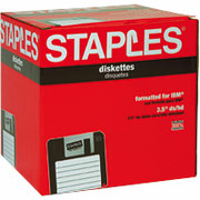 Staples 50/Pack 1.44MB Multi-Colored Floppy Diskettes, PC Formatted