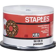 Staples 50/Pack CD-R Printable, Spindle