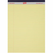 Staples, 8-1/2" x 11-3/4", Canary, Perforated Writing Pads, Wide Rule