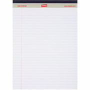 Staples, 8-1/2" x 11-3/4", White, Perforated Writing Pads, Wide Rule