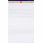 Staples, 8-1/2" x 14", White, Perforated Writing Pads, Wide Rule