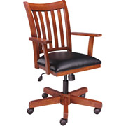 Staples Apothecary Office Chair, Mahogany Finish