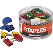 Staples Bind-it Flag Clips, Assorted