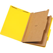 Staples Brightly Colored Classification Folders, Legal, 2 Partitions, Yellow, Each