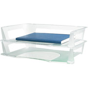 Staples Clear Plastic Side Loading Letter-Size Trays, 2 Pack