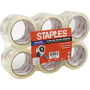 Staples Clear View Packaging Tape, Clear, 3" x 54.7 yds, 6 Rolls