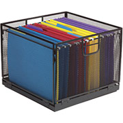Staples Collapsible Black Wire Mesh File Box