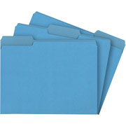Staples Colored File Folders, Letter, 3 Tab, Blue, 100/Box