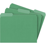 Staples Colored File Folders, Letter, 3 Tab, Green, 100/Box