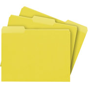 Staples Colored File Folders, Letter, 3 Tab, Yellow, 100/Box