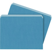 Staples Colored File Folders, Letter, Single Tab, Blue